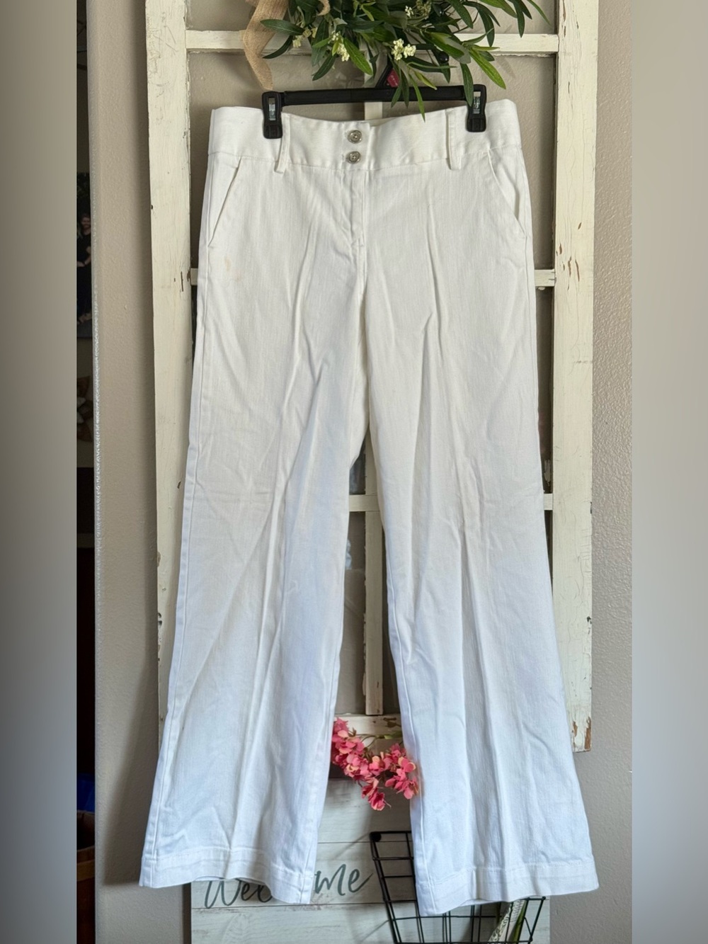 White Women's Wide-Leg trouser style jeans by apostrophe-New!